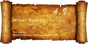 Anton Veszta névjegykártya